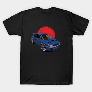 Japanese Classic Gc8 Blue Rising Sun Car T-Shirt